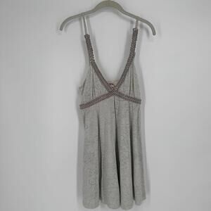 Vintage y2k 90s tank top medium M gray debbie miller long tunic festival